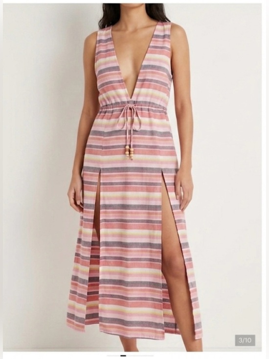 4Our Dreamers Dresses & Skirts - 4Our Dreamers Anthropologie Striped V-Neck Maxi Dress Size Large